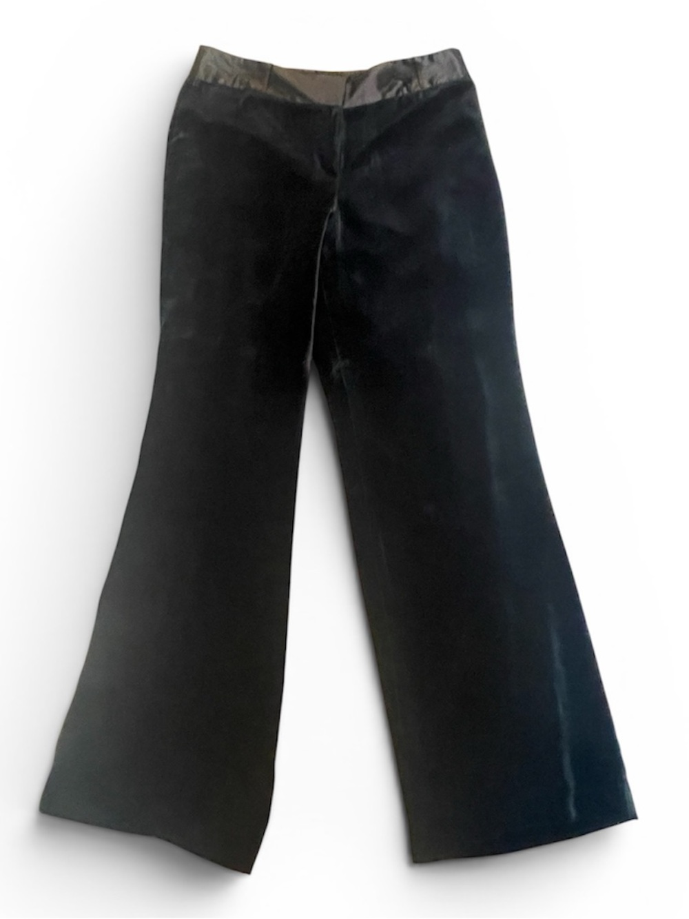 Ann Taylor Black Velvet Wide-Leg Margo Pants 8P